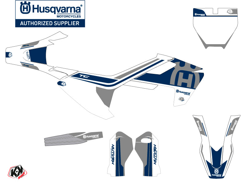 Husqvarna TC 50 Dirt Bike Heritage Grafikset Weiß Grau