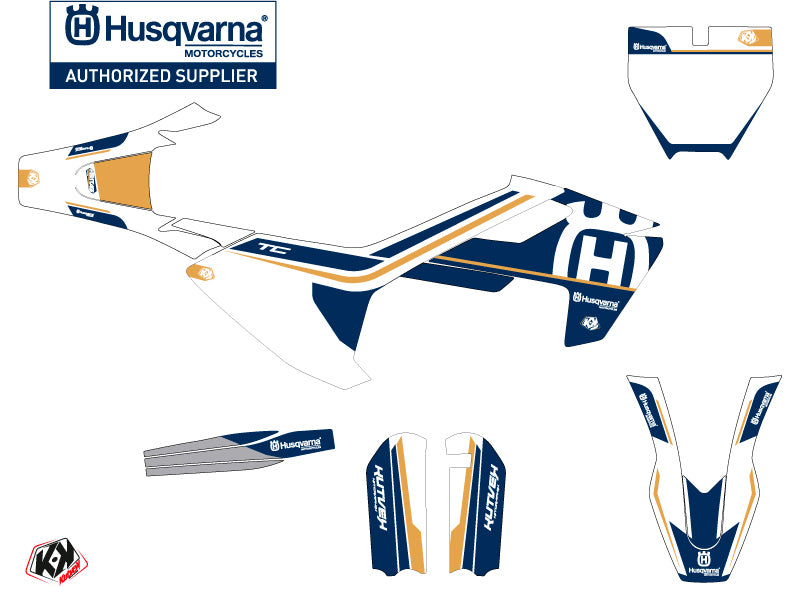 Husqvarna TC 65 Dirt Bike Heritage Grafik-Kit Weiß