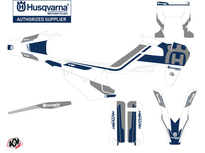 Husqvarna 300 TE Dirt Bike Heritage Grafik-Kit Weiß Grau