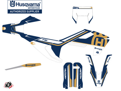 Husqvarna 300 TE Dirt Bike Heritage Grafik-Kit Blau