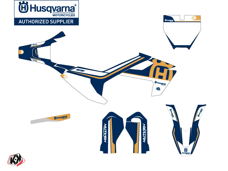 Husqvarna EE-5 Dirt Bike Heritage Grafik-Kit Blau