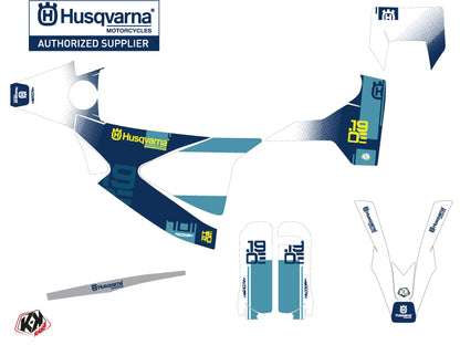 Husqvarna 701 Enduro Dirt Bike Hero Grafik-Kit Blau Gelb