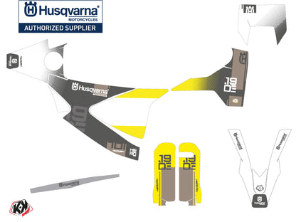 Husqvarna 701 Enduro Dirt Bike Hero Grafikset Grau Gelb