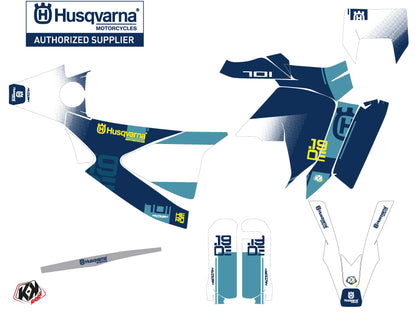 Husqvarna 701 Enduro LR Dirt Bike Hero Grafik-Kit Blau Gelb
