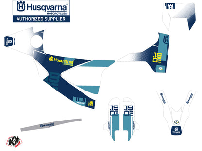 Husqvarna 701 Supermoto Straßenmotorrad Hero Grafikkit Blau Gelb