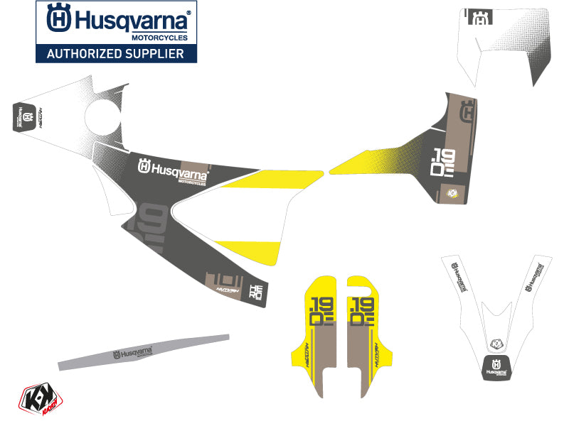 Husqvarna 701 Supermoto Dirt Bike Hero Grafikset Grau Gelb