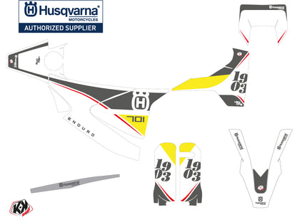 Husqvarna 701 Enduro Dirt Bike Heyday Grafikkit Grau Gelb