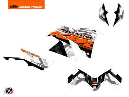 KTM 1290 Super Adventure S Straßenmotorrad Kombat Grafikkit Grau Orange