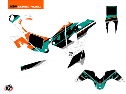 KTM 450 Rally Dirtbike Kontrol Grafikkit Orange Weiß