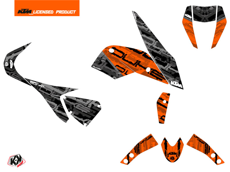 KTM Duke 690 R Street Bike Krav Grafikkit Orange Schwarz