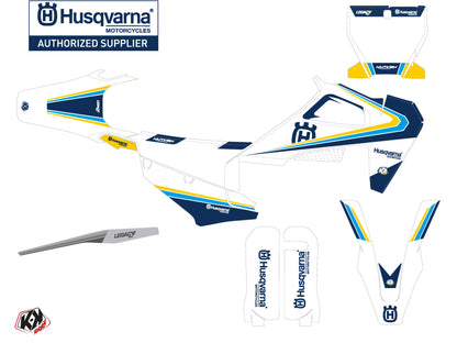 Husqvarna 450 FE Dirt Bike Legacy Grafik-Kit Blau Gelb