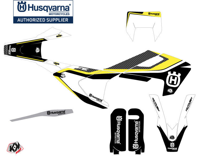 Husqvarna 350 FE Dirt Bike Legend Grafik-Kit Schwarz