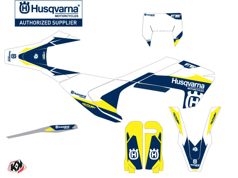 Husqvarna 350 FE Dirt Bike Orbit Grafik-Kit Weiß