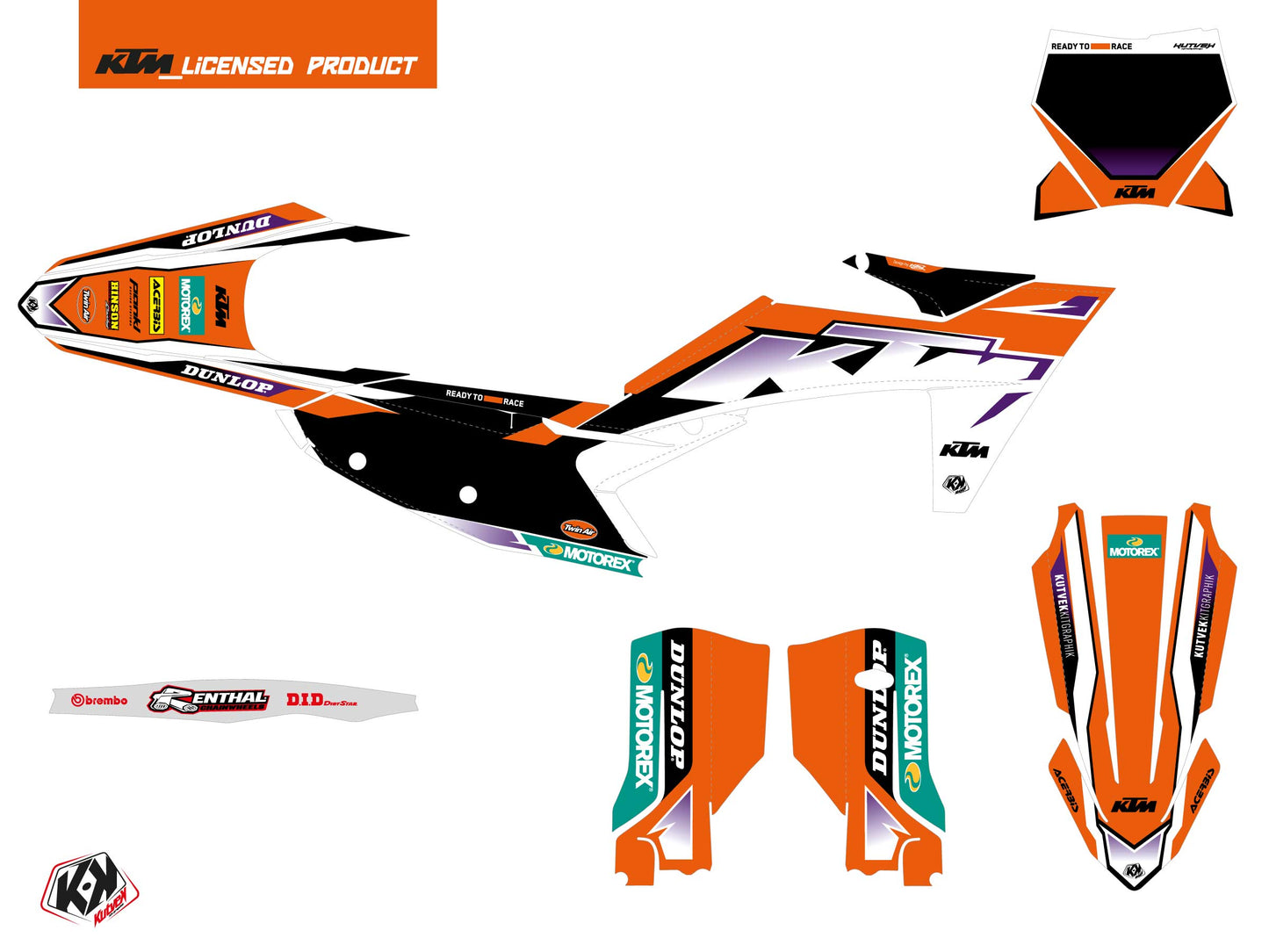 KTM 150 SX Dirt Bike Origin-K23 Grafikkit Orange