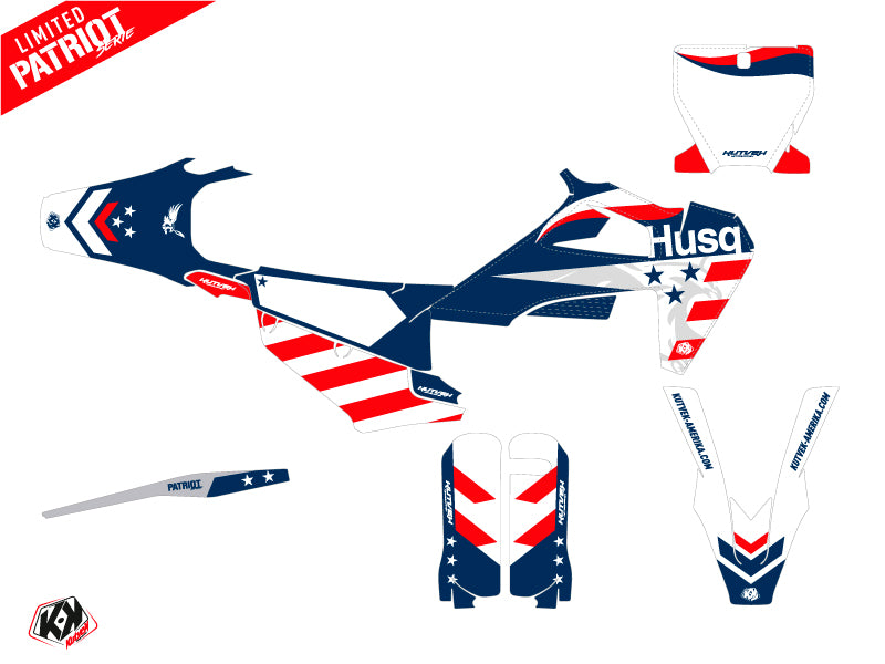 Husqvarna TC 125 Dirt Bike Patriot Grafik-Kit Blau