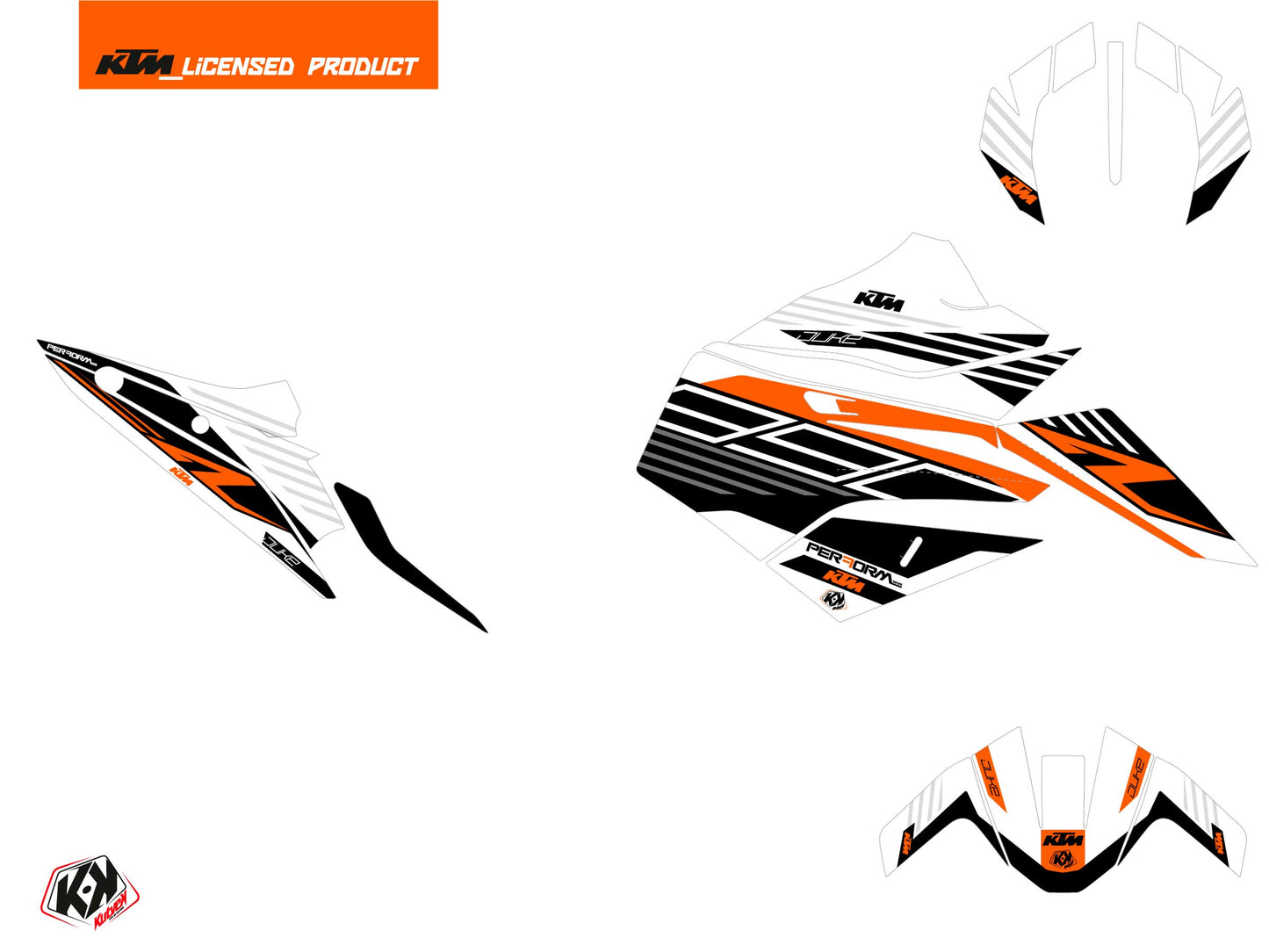 KTM Duke 890 Street Bike Perform Grafikkit Schwarz Weiß