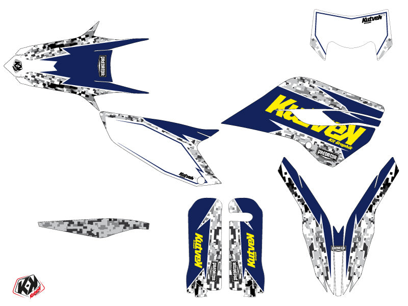 Husqvarna 125 TE Dirt Bike Predator Grafikset Lila Gelb