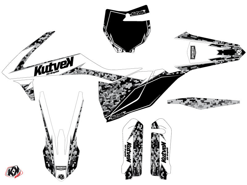 KTM 125 SX Dirt Bike Predator Grafikkit Weiß