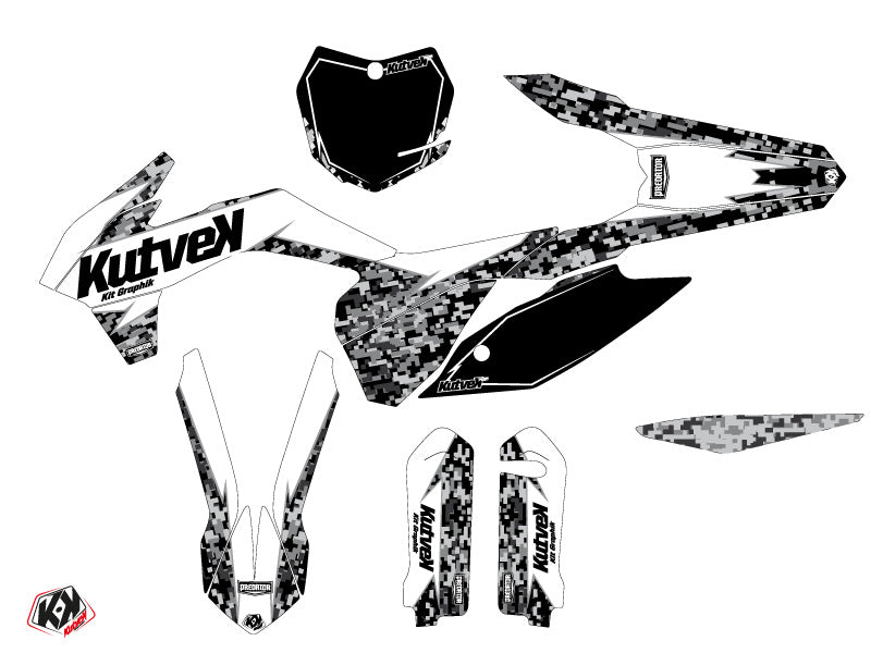 KTM 250 SX Dirt Bike Predator Grafikkit Weiß