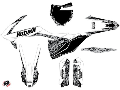 KTM 250 SXF Dirt Bike Predator Grafikkit Weiß