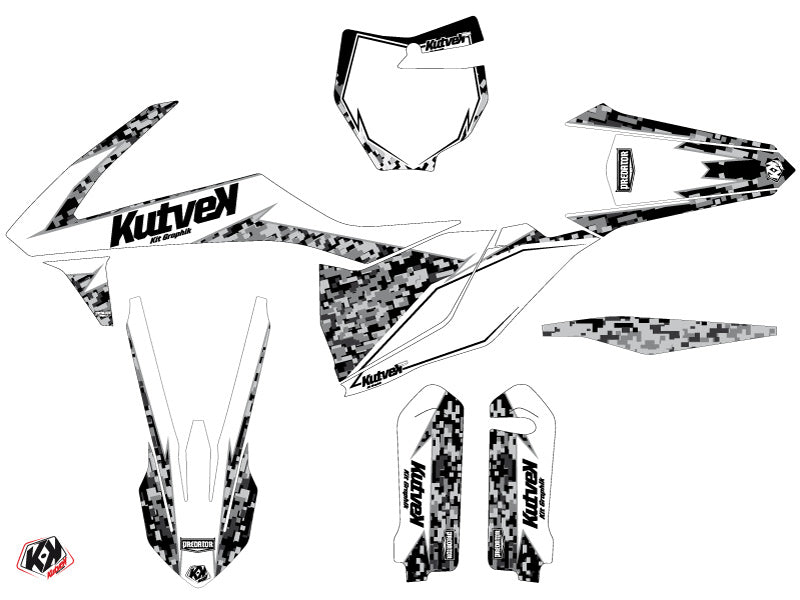 KTM 450 SXF Dirt Bike Predator Grafikkit Weiß