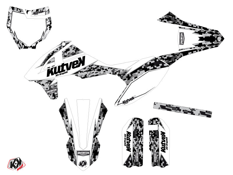 KTM 50 SX Dirt Bike Predator Grafikkit Weiß
