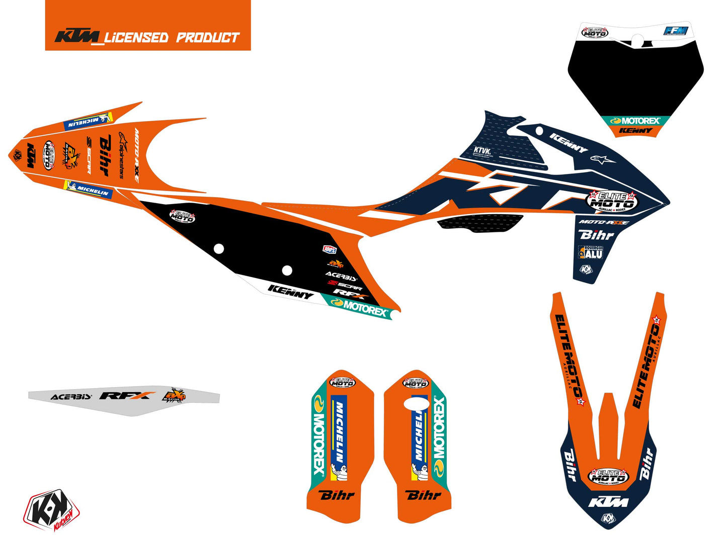KTM 250 SXF Dirt Bike Replica Team Elite Moto 15 K22 Grafikkit