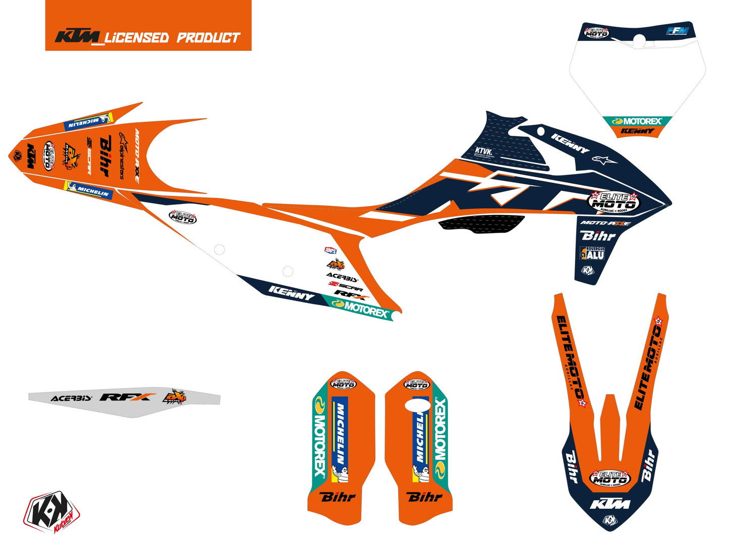 KTM 450 SXF Dirt Bike Replica Team Elite Moto 15 K22 Grafikkit