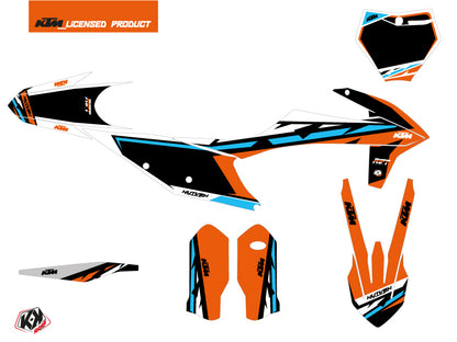 KTM 150 SX Dirt Bike Rift Grafikkit Orange Blau
