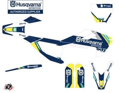 Husqvarna 450 FS Dirt Bike Rocky Grafik-Kit Blau