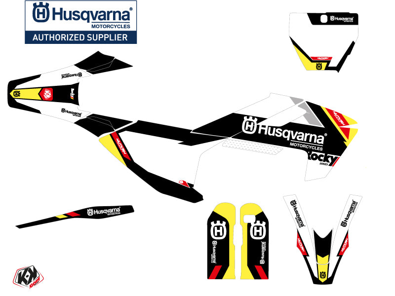 Husqvarna 450 FS Dirt Bike Rocky Grafik-Kit Schwarz