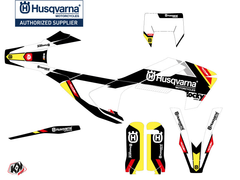 Husqvarna 450 FE Dirt Bike Rocky Grafik-Kit Schwarz
