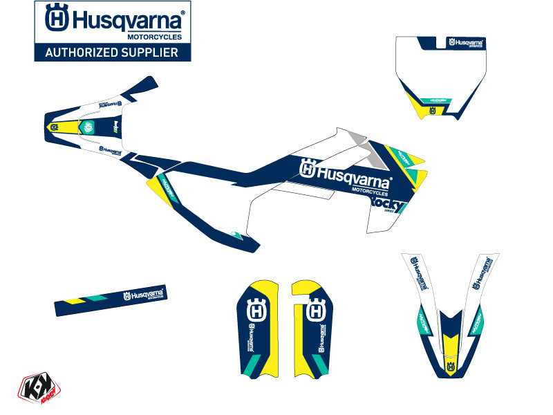 Husqvarna TC 50 Dirt Bike Rocky Grafik-Kit Blau