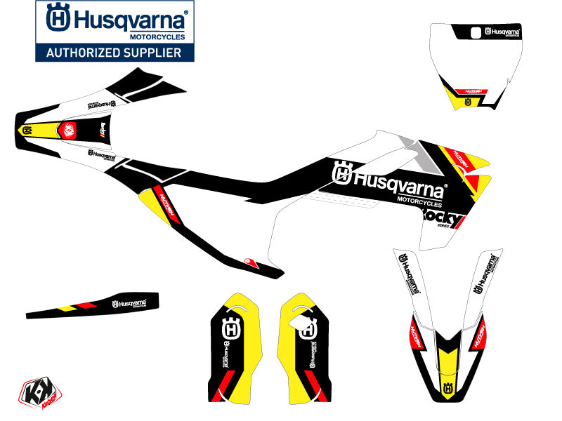Husqvarna TC 85 Dirt Bike Rocky Grafik-Kit Schwarz