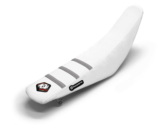 Weiß/Grauer Sitzbezug 3 Rippen - HUSQVARNA TC 65 (2017-2024)