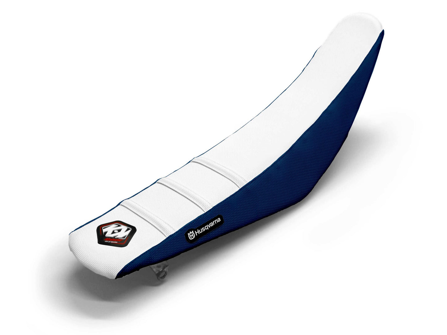 Weiß/Marineblauer Sitzbezug 3-Rippen - HUSQVARNA TC 50 (2017-2023)