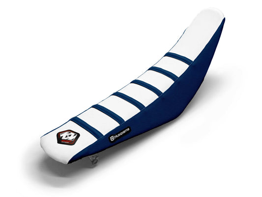 Weiß/Marineblauer Sitzbezug 6 Rippen - HUSQVARNA TX 350 (2020-2020)