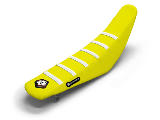 Weiß/Gelber Sitzbezug 6-Rippen - HUSQVARNA TE 300 (2015-2020)