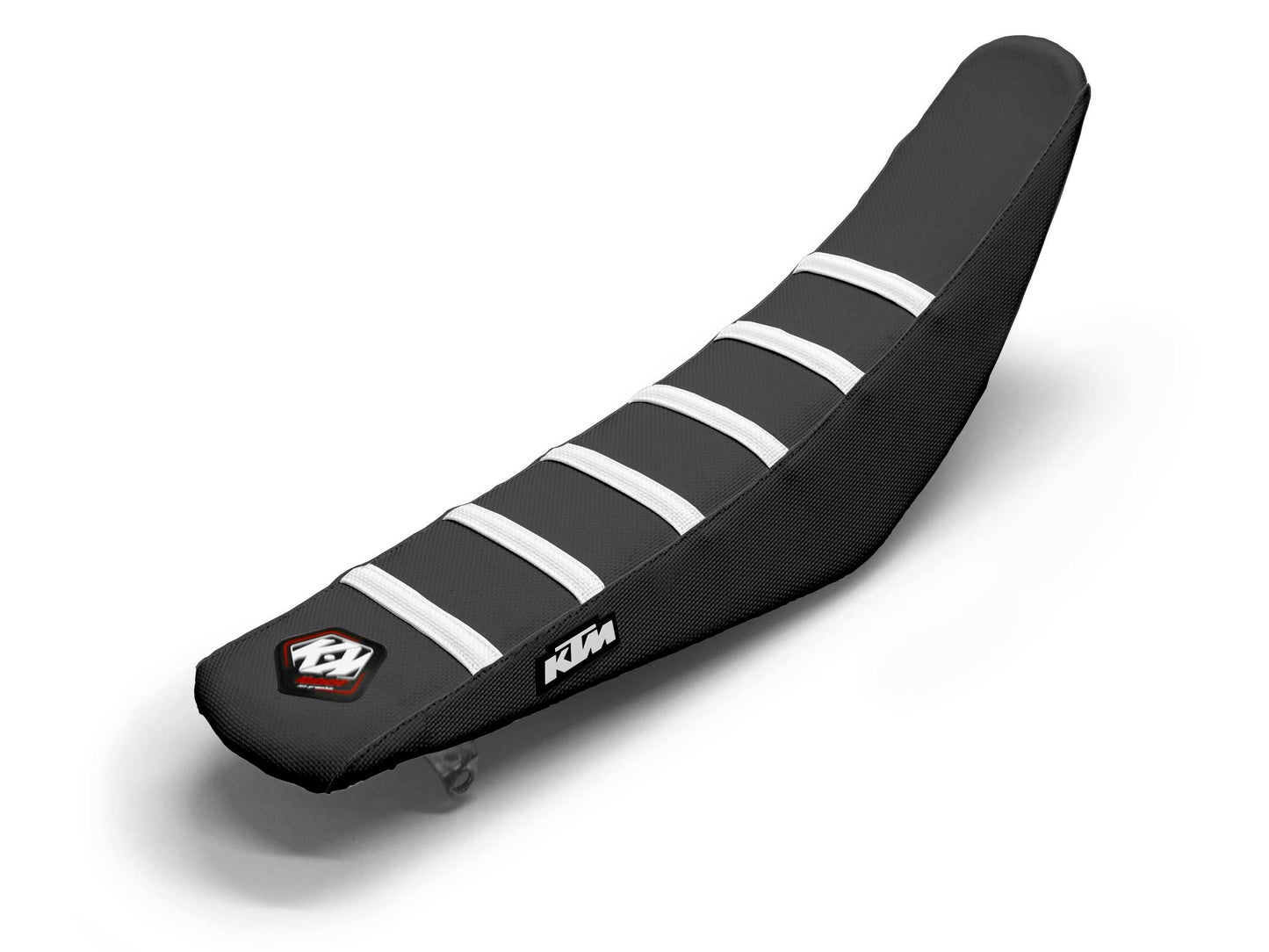 Weißer/schwarzer Sitzbezug 6 Rippen - KTM SMC 690 (2008-2019)