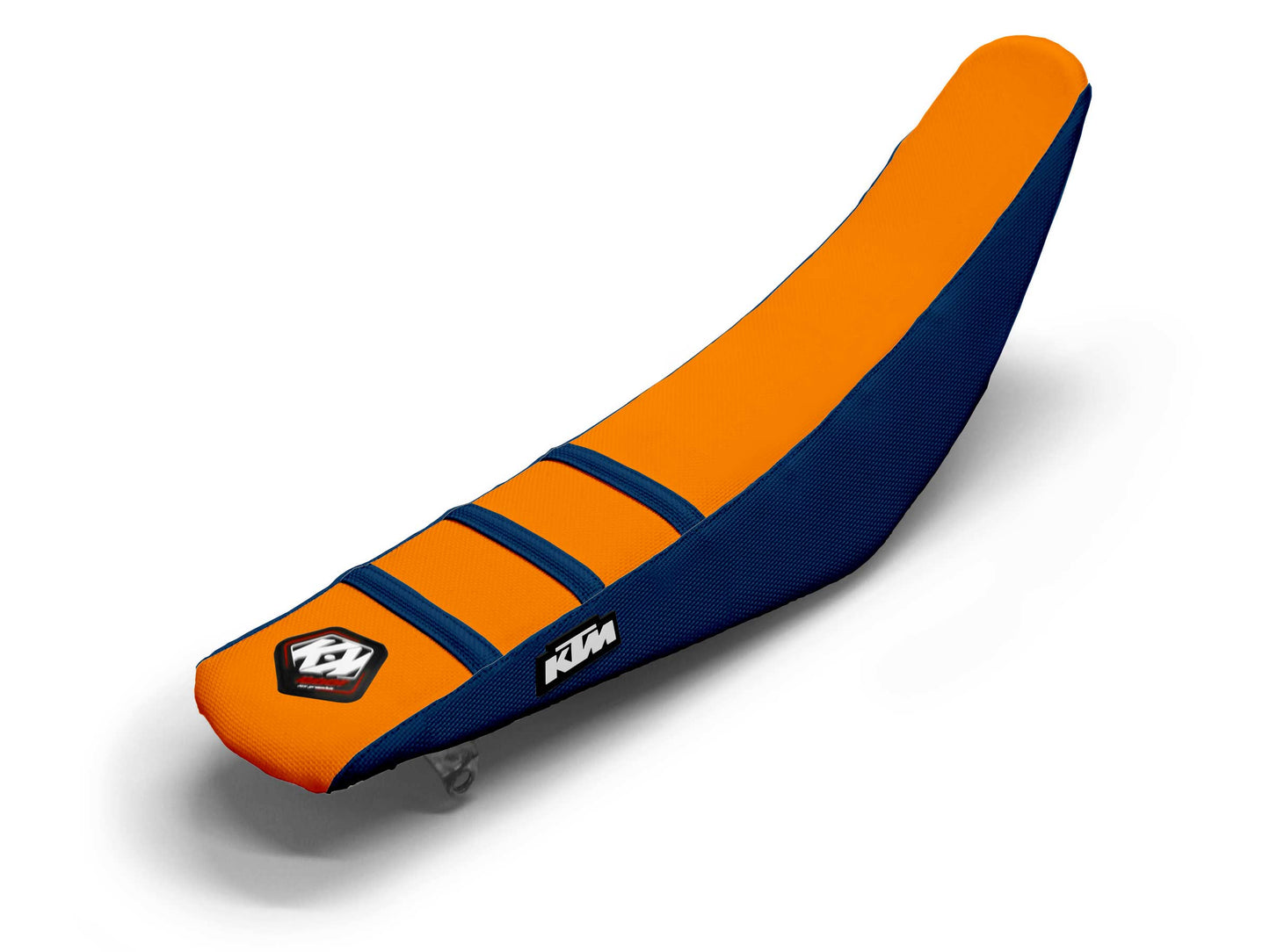 Sitzbezug Orange/Marineblau, 3-Rippen - KTM EXC 520 F (2008-2024)