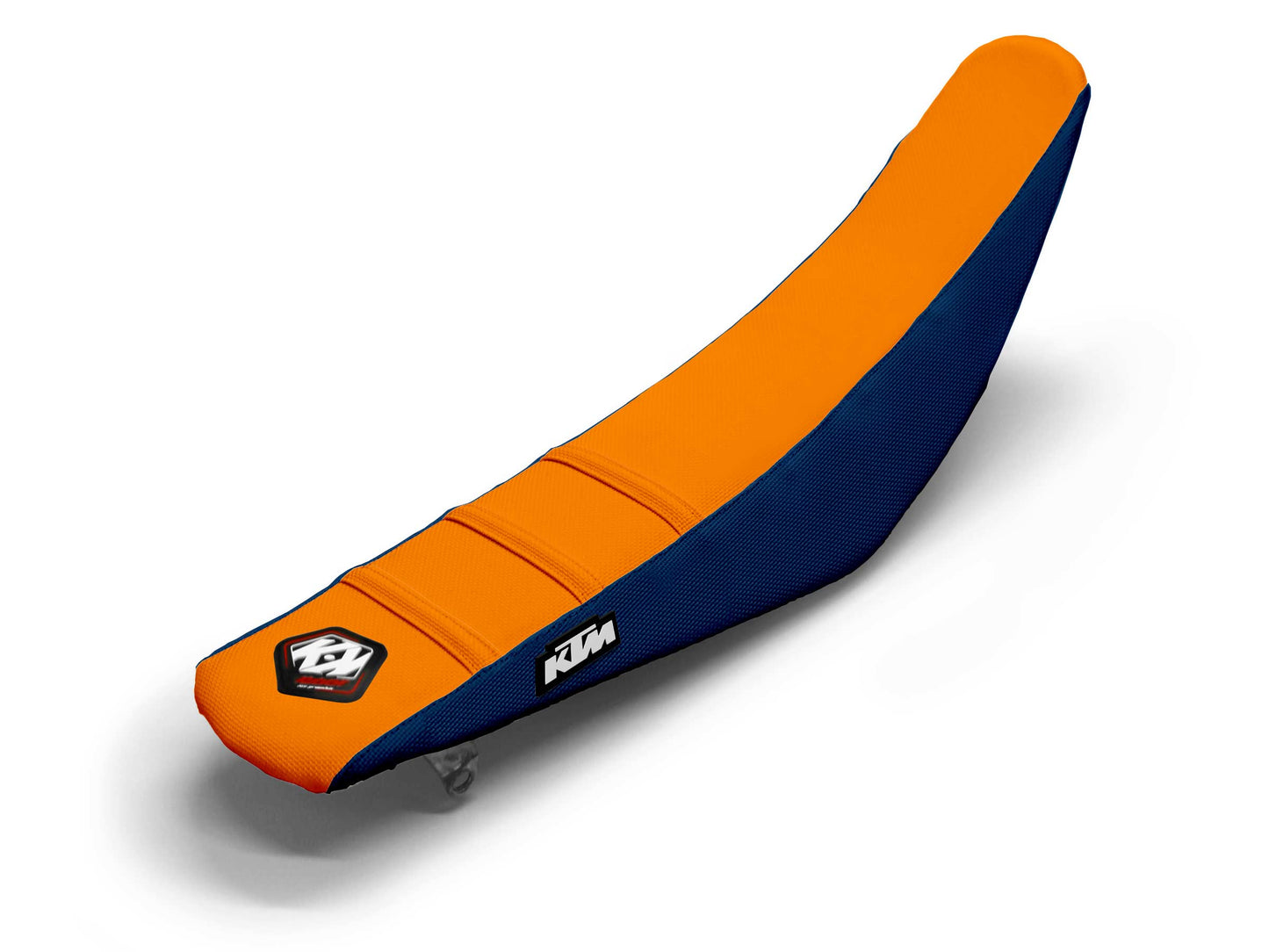 Sitzbezug Orange/Marineblau, 3-Rippen - KTM EXC 450 F (2008-2024)