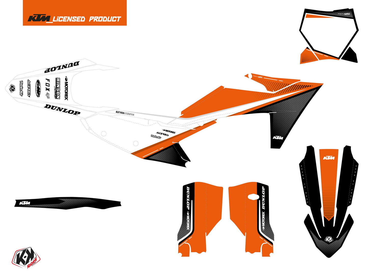 KTM 450 SXF Dirt Bike SHAW Grafikkit Schwarz