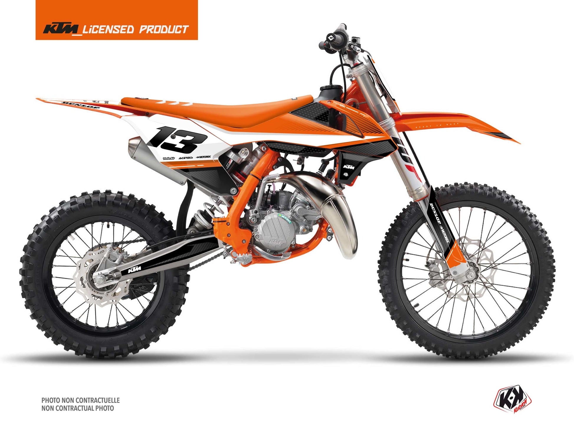 KTM 85 SX Dirt Bike shaw Graphic Kit Black