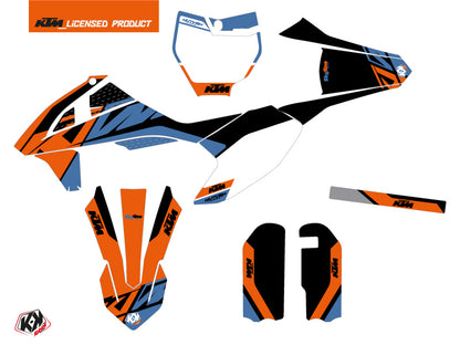 KTM 50 SX Dirt Bike Skyline Grafikkit Blau