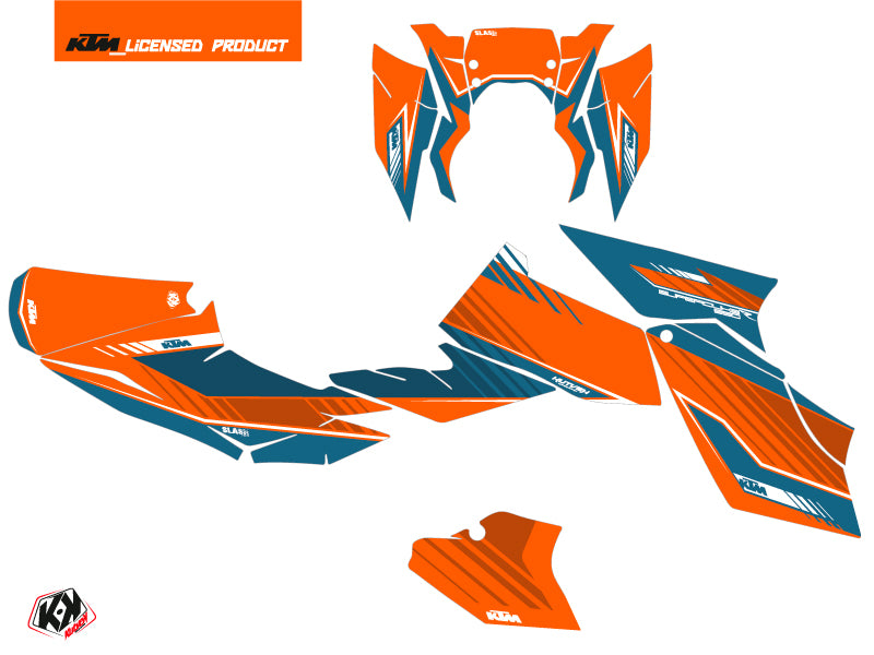 KTM Super Duke 990 R Straßenmotorrad Slash Grafikkit Orange Blau