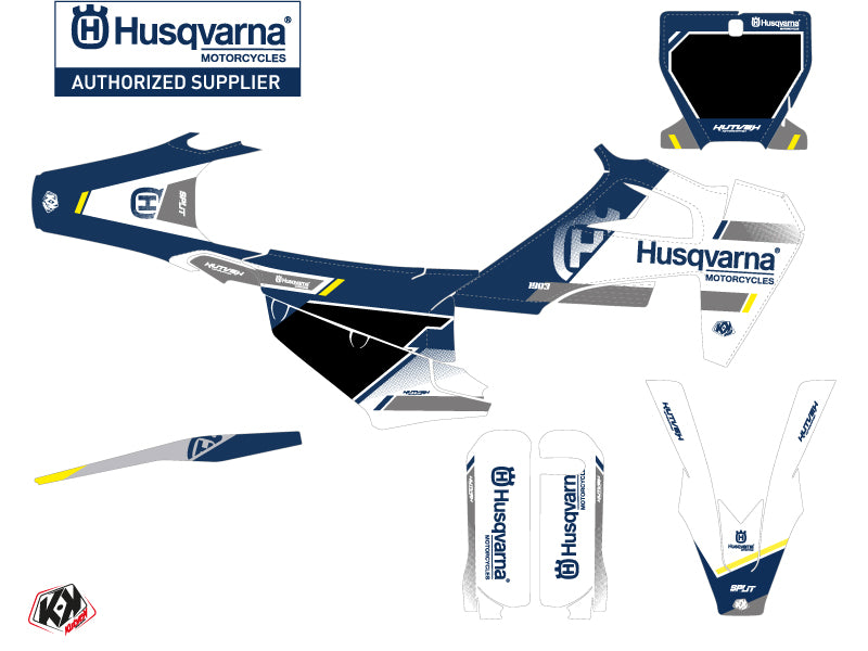 Husqvarna FC 250 Dirt Bike Split Grafik-Kit Weiß Blau