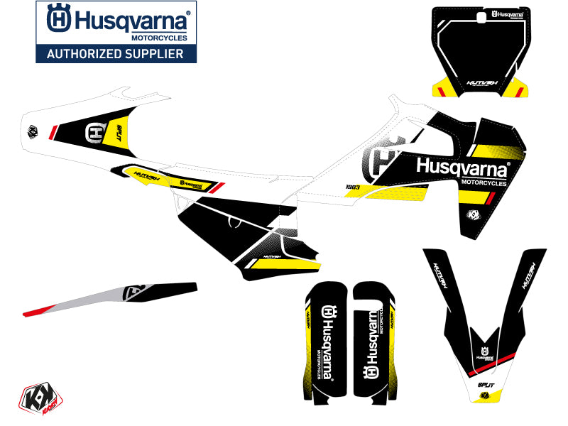 Husqvarna FC 250 Dirt Bike Split Grafikset Schwarz Gelb
