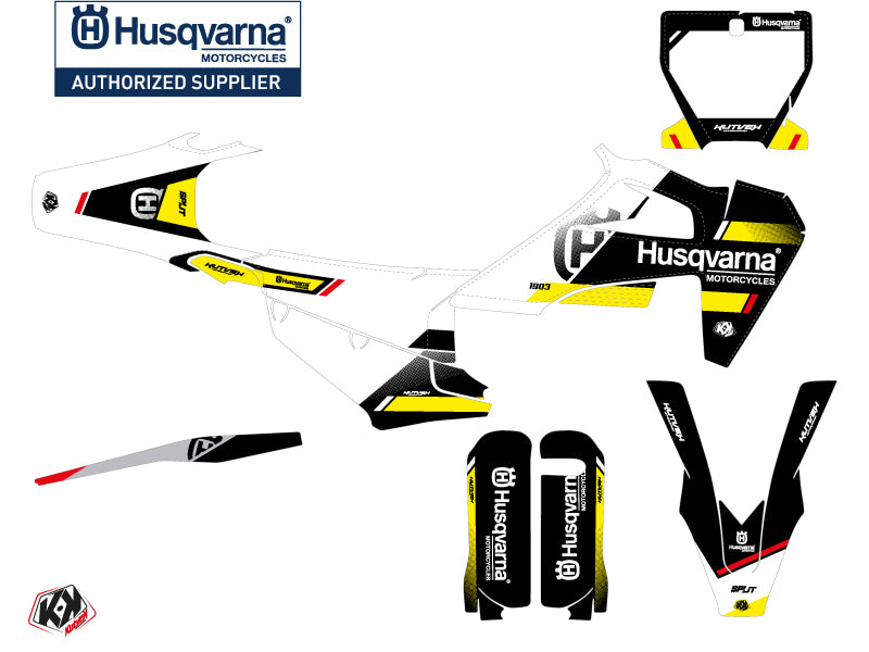 Husqvarna FC 450 Dirt Bike Split Grafikset Schwarz Gelb