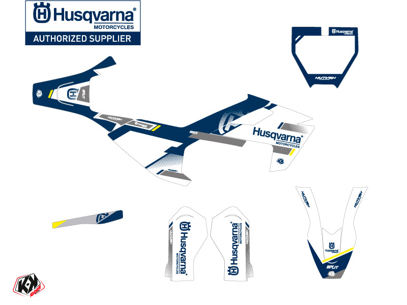 Husqvarna TC 50 Dirt Bike Split Grafikset Weiß Blau