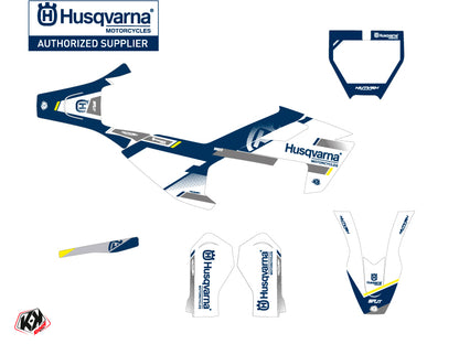Husqvarna TC 50 Dirt Bike Split Grafikset Weiß Blau